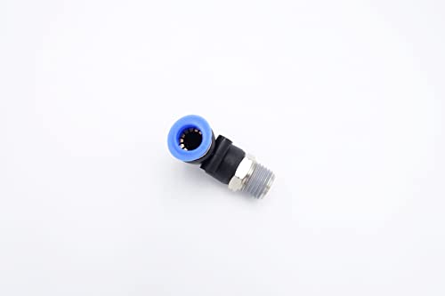 Push to Connect Fitting 8mm Tube OD x 1/4" MNPT, Male Elbow - size: 1/4" MNPT - 8mm OD