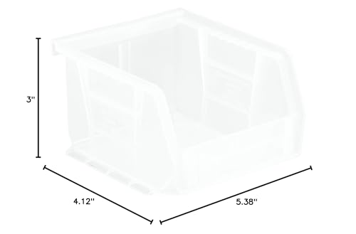 QUANTUM STORAGE SYSTEMS K-QUS210CL-8 8-Pack Ultra-Stack and Hang Bins, 5-3/8 inch x 4-1/8 inch x 3 inch, Clear