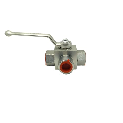 LX Hydraulic High Pressure 3 Way Ball Valve L-Born 1/2'' NPT Hydraulic Valve 7250 PSI (500 bar) Shut-Off KHB3K Hydraulic Ball Valve - size: LX-KBH3K-1/2"NPT