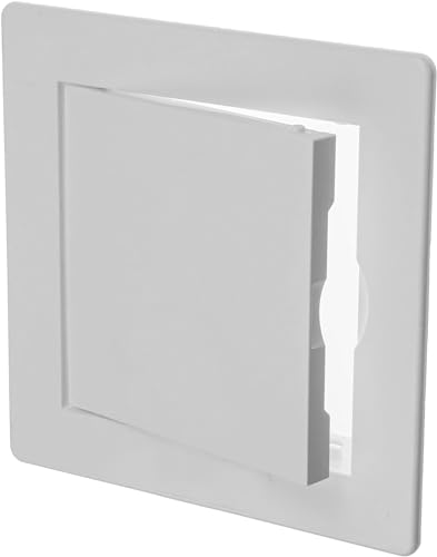 4" x 4" White Plastic Access Panel. Service Shaft Door Panel. Plumbing, Electricity, Heating, Alarm Wall Access Panel for Drywall. Bathroom Services Access Hole Cover.