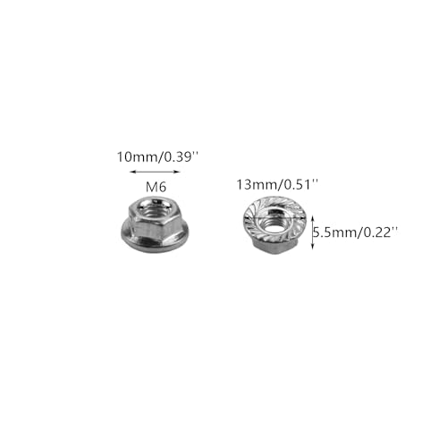 Sscon M6 Carbon Steel Flange Nuts, Silver, 200Pcs