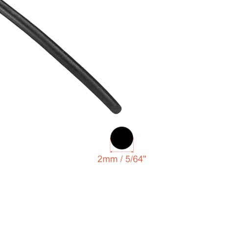 uxcell Nitrile Rubber Round Seal Strip, 2mm(5/64") Diameter 8 Meters (26.25Ft) Long Hard Solid Rubber Weather Stripping for DIY Gasket, Industrial Equipment, and Furniture - size: 2mmx8m