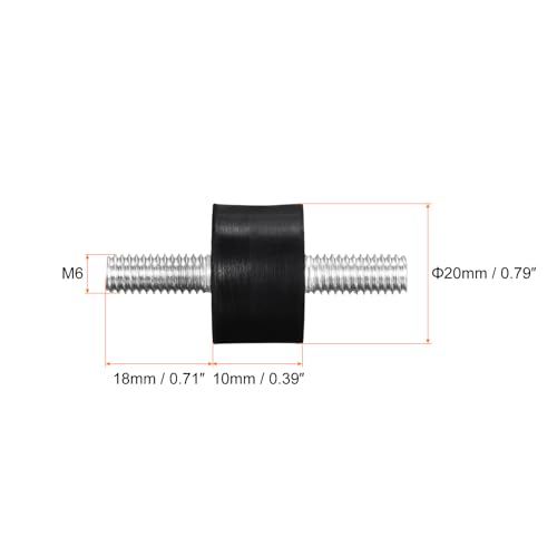 uxcell Rubber Mounts 4pcs M6x18mm Male Vibration Isolator Shock Absorber D20mmxH10mm - size: M6x18x20x10mm