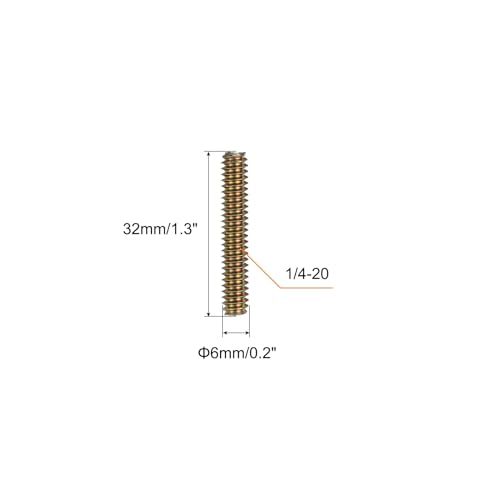 uxcell 12pcs Fully Threaded Rods 1/4x1-1/4 All Thread Studs Long Threaded Screw Carbon Steel for Furniture Garden Railing Mounting Assembly Fastening Frame Connection Colorful Zinc - size: 1/4x1-1/4"