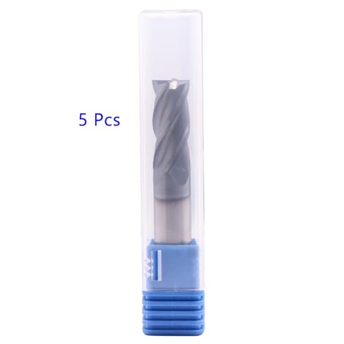 4 Flute Solid Carbide Square End Mill Set(5Pcs, 7/16"), AlTiN Coated - size: 7/16"
