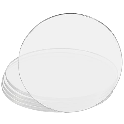 Hitefu Clear Circle Acrylic Sheets, 4 Inch, 10 Packs, 3mm Thick - size: 4 Inch