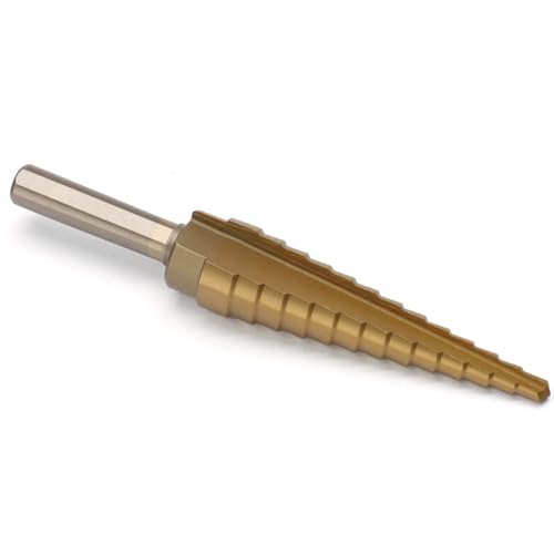 Uenhoy Titanium Step Drill Bit 1/8"-1/2" 13 Sizes HSS for Metal Plastic - size: 1/8 to 1/2 Inch