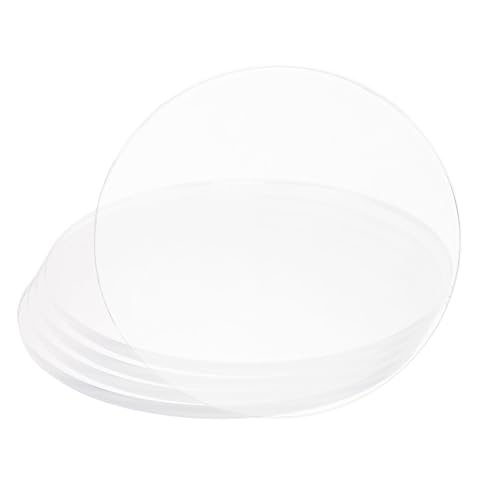Hitefu Clear Circle Acrylic Sheets, 3.5 Inch, 10 Packs, 3mm Thick - size: 3.5 Inch