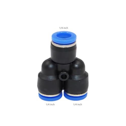 1/4 inch OD Y splitter Push to connect Fittings,push to connect air fittings, air line push connectors (10 Pcs) - size: 0.25 Inch, style: Y spliter Union