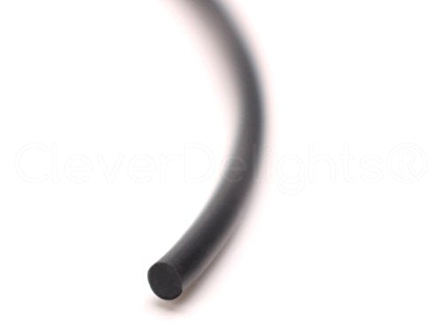 CleverDelights Black 3mm Solid Rubber Cord - 30 Feet