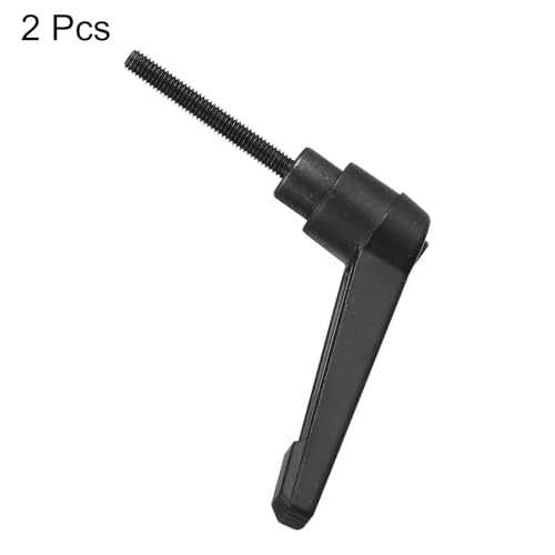 uxcell 2pcs Adjustable Clamping Lever Handle M4 x 32mm Metric Black Oxide Carbon Steel Male Threaded Stud Hand Knobs Rotating Screw Handles Bolts with Locking Lever Black - size: M4 x 32mm