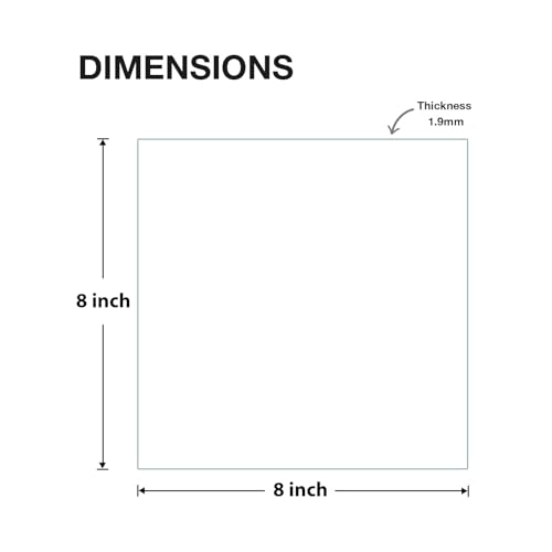 Egofine 8x8 Heat-Strengthened Glass Replacement 2 Pack, for 8 by 8 Photo Frame - size: 8x8