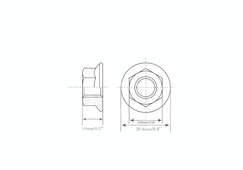 M10x1 Serrated Flange Hex Lock Nuts 10 Pcs 304 Stainless Steel 18-8, Full Thread, Hex Drive, Bright Finish - size: M10x1