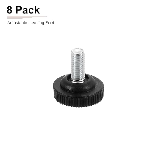 DTGN M8x16.5x27.5mm Screw on Furniture Glide Leveling Feet 8Pack Black
