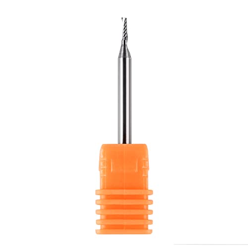SpeTool 5PCS Carbide Spiral O Flute End Mill with 1/16 Inch Cutting Diameter 1/8 Inch Shank 3/16" Cutting Length,Single Flute CNC Router Bit for Acrylic PVC Wood Cutter - size: 1/16"Dia-3/16" CL-1/8" Shank