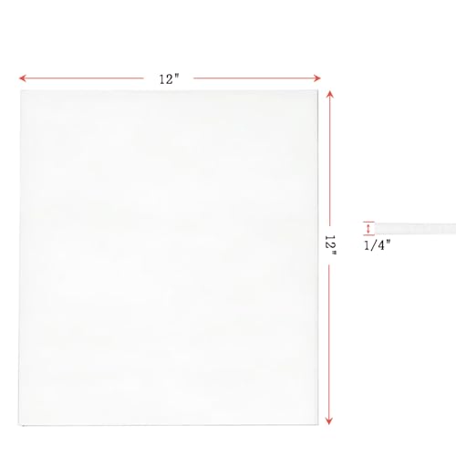 12"x 12"x 1/4" Thick High Temperature Gasket Paper,Ceramic Fiber Gasket Material Fireproof Insulation Sheet for Pellet Stove,Wood Stove,Kiln,Boiler,RV Furnace Gaskets,White 4 Pcs - size: 12"x 12"x 1/4"x6