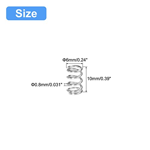 uxcell 5Pcs Compression Spring 304 Stainless Steel 6mmOD,0.8mmWD,10mmFL - size: 6x0.8x10mm
