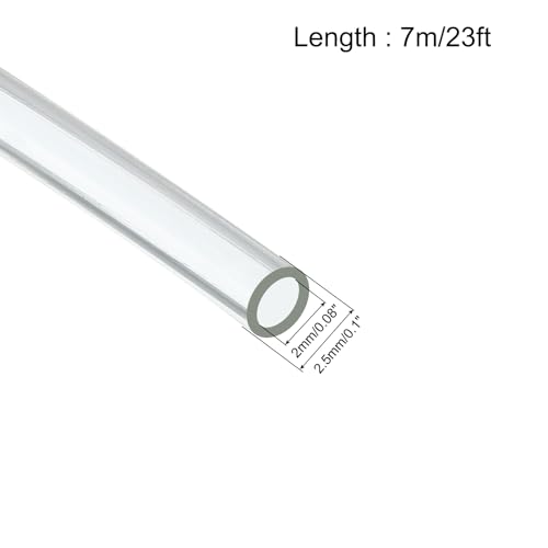 uxcell Clear PVC Tube Wire Harness Tubing, 2mm ID 23ft Sleeve for Wire Sheathing Wire Protection - color: Clear, size: 2mm