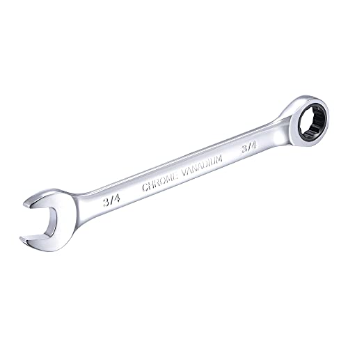 uxcell 3/4 Inch Ratcheting Combination Wrench SAE 72 Teeth 12 Point Ratchet Box Ended Spanner Tools, Cr-V - size: 3/4"