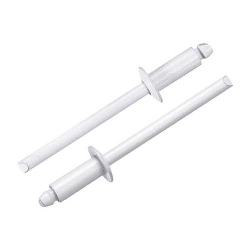 uxcell 100Pcs 5/32" x3/8" Aluminum Blind Rivets, Aluminum Grip and Steel Mandrel, Dome Head Long Split Rivets for Metal, Furniture, Automotive, White - color: White, size: 5/32"x3/8"