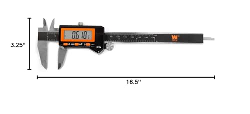 WEN 10764 Electronic 6.1" Stainless Steel Water-Resistant Digital Caliper with LCD Readout & Storage Case, IP54 Rated - style: Stainless Steel