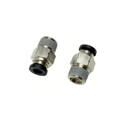 PNEUMATIC Push to Connect Fitting 3/16 Inch Tube OD x 1/8 NPT Thread Male Straight Connector Air Fittings Black PC3/16-N1(Pack of 10) - color: Black, size: 0.188" OD x 0.125" MNPT