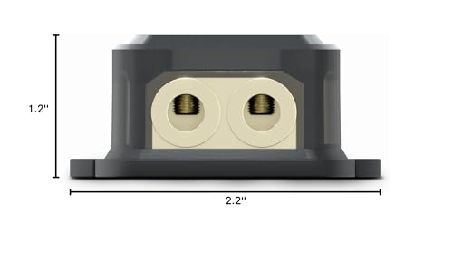 DS18 DB1024 Distribution Ground Block - 1 x 0GA in/ 2 x 4GA Out, Nickle Plated Internal Materials, High-Strength Heat Resistant Plastic Housing, Oversized Screws for Secure Connections (1 in 2 Out) - size: Single, style: 1X0GA in - 2X4GA Out