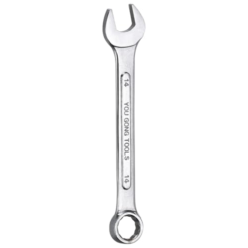 HARFINGTON Metric Combination Wrench, 14mm Open End & 15-Degree Offset - size: 14mm