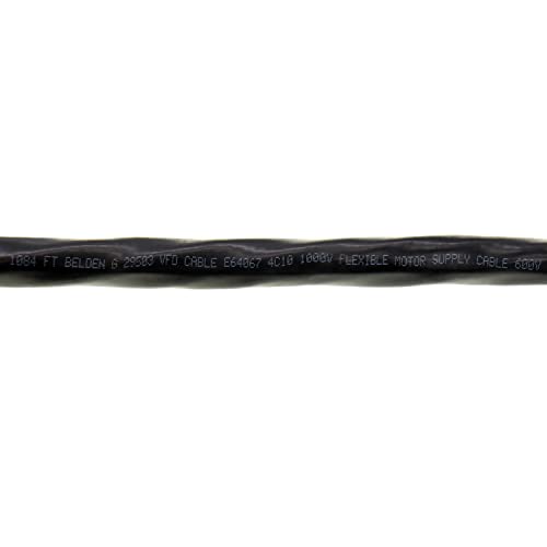 Belden 29503 High-Flex Motor Supply VFD Cable, 10AWG 3C, Shielded, 1000V, Sold Per-Foot