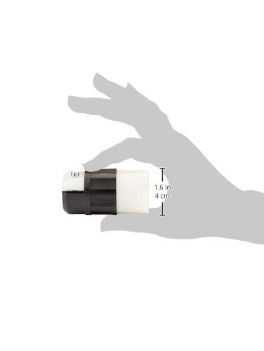 Leviton 5369-C 20A 125V Industrial Straight Blade Connector | Black/White - color: Black-White, style: Grounding
