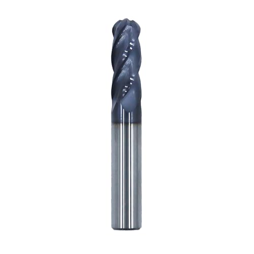 3/8in Carbide Ball Nose End Mill, CNC Router Bits with AlTiN Coated 4 Flute - size: 3/8in