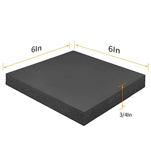 DGSL 4 Pcs Foam Sheets Self Adhesive, 3/4 in Thick X 6 in X 6 in Closed Cell Foam Pad Neoprene Rubber Sheets Non-Slip Insulation Pads Vibration for Furniture Crafts Cars - size: 6" x 6" x 3/4"