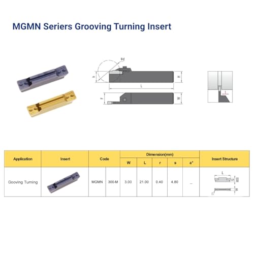 MGMN300-M Carbide Grooving Inserts for MGEHR/MGIVR, PVD Coated, 10pcs - color: CVD, size: MGMN300-M