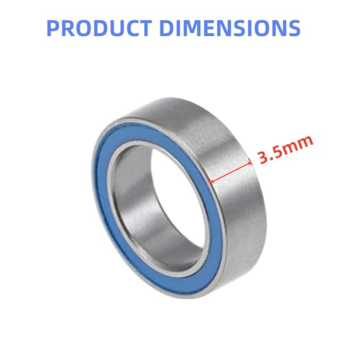 MR128-2RS Deep Groove Ball Bearings, 8mm Inner Dia 12mm OD 3.5mm Bore, Double Sealed Chrome Steel GCr15, Z2 Noise Level High Speed for Small Motors and RC Models, 12pcs (Blue Seal) (12, MR128-2RS)