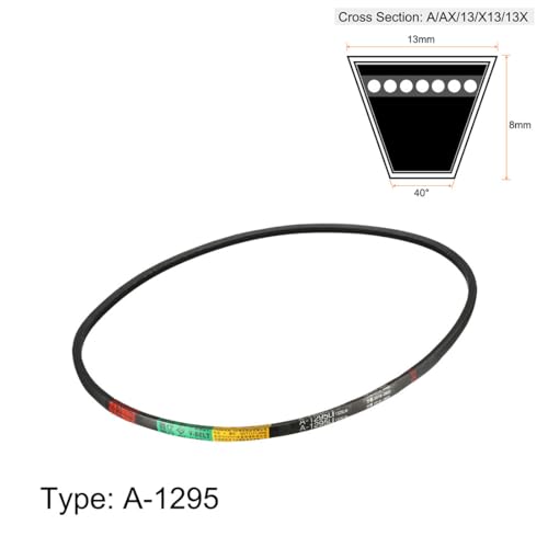 uxcell A1295 V-Belts 1295mm Inner Girth 13mm Top Width 8mm Thickness A-Section Rubber Drive Transmission Belt - size: 1295mm