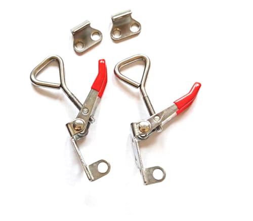 304 Stainless Steel Toggle Latch Clamps 4001, Heavy Duty Adjustable Quick Release Latches, Toolbox, Case, Cabinet, RV, Boat, Industrial Equipment (lock hole)
