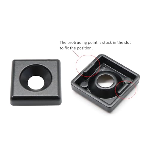 10Pcs 2020 Aluminum Extrusion T Slot End Cap Bracket 20 Series Extruded Hardware Cover with Screws for 20/20 2040 T V Slot Black Aluminum Profile Frame Fitting - style: 10 sets with M6
