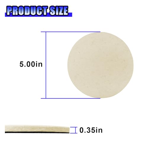 5PCS Wool Felt Car Glass Polishing Pads, 5 Inch - size: 5IN