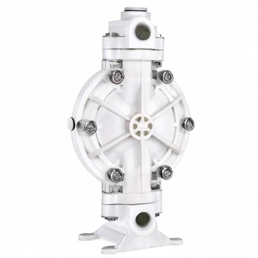 Polypropylene Air-Operated Double Diaphragm Pump with PTFE Diaphragms Max 100psi 13 GPM Pneumatic Double Diaphragm Pump for Chemical and Industrial Fluids Use (1/2 inch Inlet/Outlet)