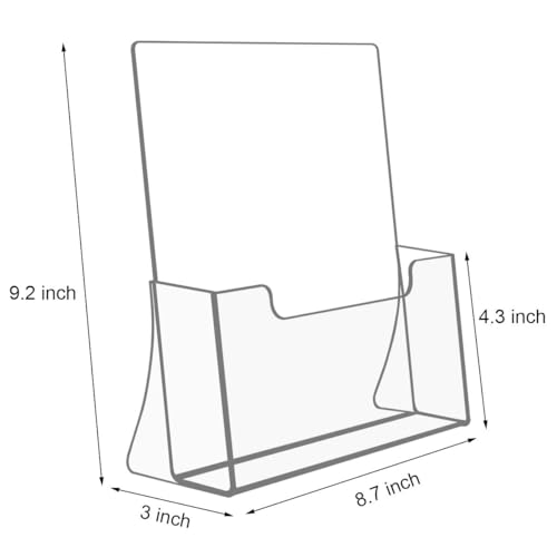 NIUBEE Acrylic Brochure Holder 8.5 x 11, Flyer Holder Stand Display, 2 Pack - size: 8.5" x 11", style: 2 Pack