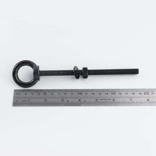 Antrader M10 Eye Bolt,M10x150mm(3/8"x6") Stainless Steel Eye Bolts,Black - size: M10 x 150mm(3/8" x 6")