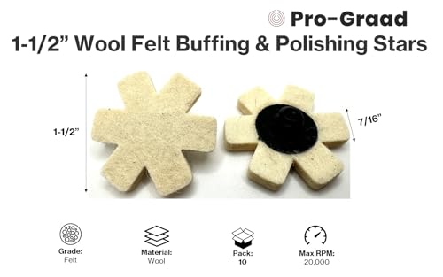 Wool Felt Buffing Stars 1-1/2", 10 Pack