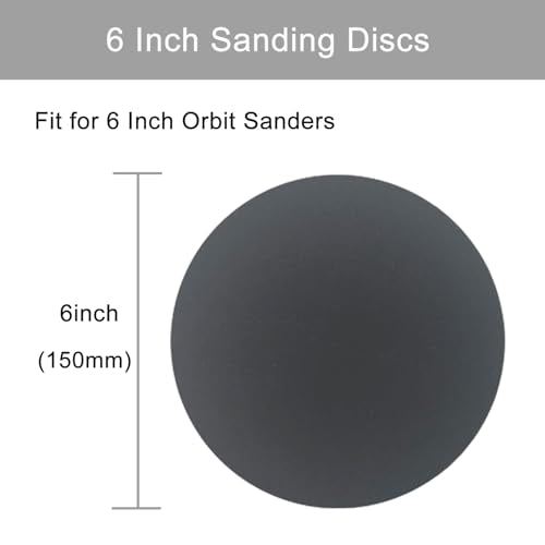 6 Inch 50 Pcs Wet Dry Hook and Loop Sanding Discs, No Hole, 320 Grit - style: Grit 320