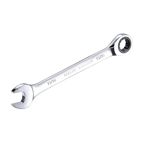 uxcell 13/16 Inch Ratcheting Combination Wrench SAE 72 Teeth 12 Point Ratchet Box Ended Spanner Tools, Cr-V - size: 13/16"