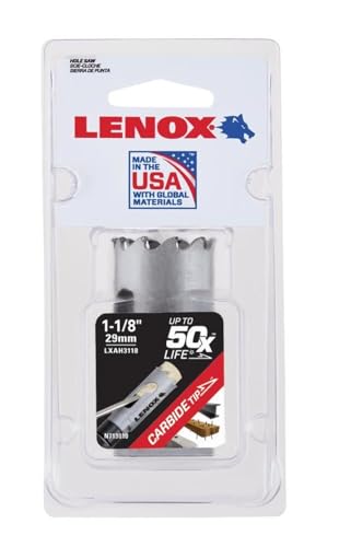 Lenox Hole Saw Carbide Tipped 1 1/8In 29Mm - style: 1 1/8-Inch (29 mm