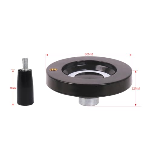Solid Dished Hand Wheel | 80mm Wheel Diameter | 8mm Mounting Hole - size: Setscrew Style - 80MM OD x 8MM HOLE