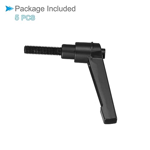 Clamping Lever Handles, M6 x 25mm Male Thread, Adjustable Quick Release Locking Rotating Bolt Knobs Black - (Applications: for Lathe Machinery), 5-Pieces - size: M6 x 25mm