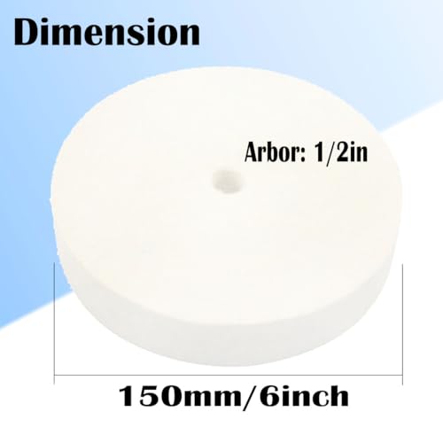 6 Inch Soft Felt Buffing Polishing Wheel with 1/2" Arbor Hole - style: 6'' Soft Felt Buffing Wheel