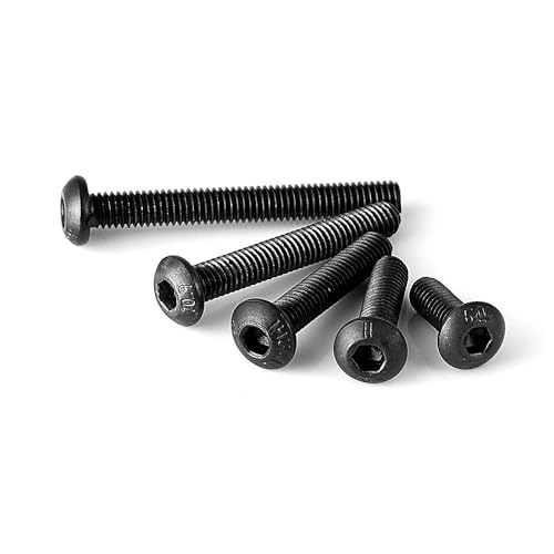 M3 x 8mm 12mm 16mm 20mm 25mm Button Head Socket Cap Screws Bolts, 10.9 Grade Alloy Steel, Black Oxide Finish, Metric Allen Hex Drive, Machine Fully Threaded, Assortment Kit 125PCS - size: M3 x 8/12/16/20/25mm (125PCS)