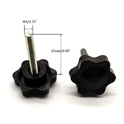 M4 x 25mm Thread Clamping Knob, Thumb Screw, Star Hand Knob Tightening Screw Knob for Machinery, 30Pcs - size: M4 x 25mm